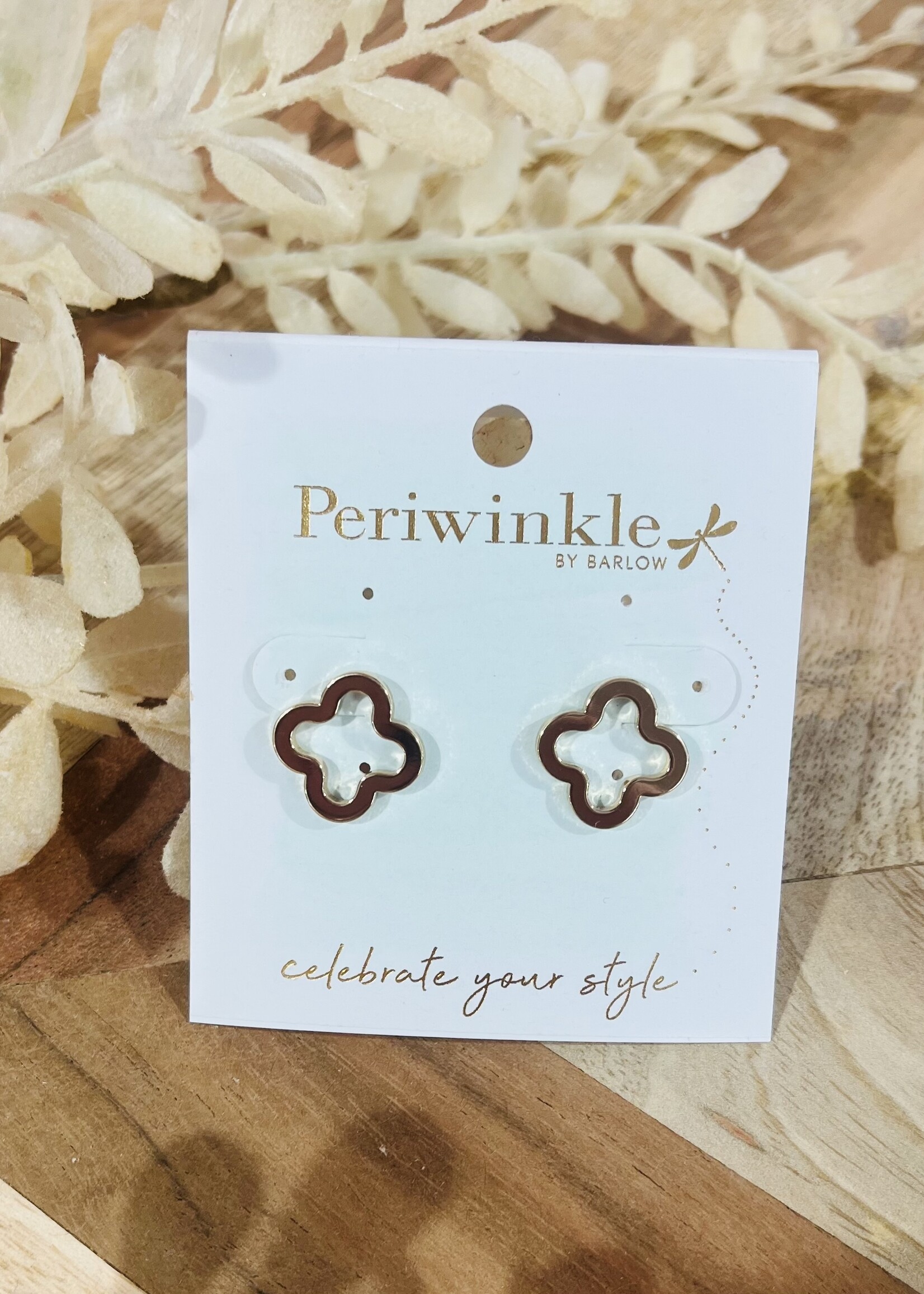Periwinkle Gold Open Clover Earrings