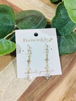 Periwinkle Gold Clover Drop Earrings