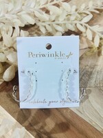 Periwinkle Silver Dotted Hoop Earrings