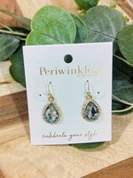Periwinkle Faceted Aqua Teardrop Earrings