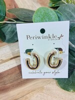 Periwinkle Gold Hoops