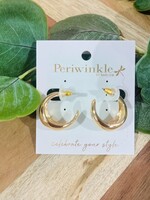 Periwinkle Polished Gold Hoops