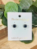 Periwinkle Silver Crystal Rope Stud Earrings
