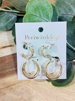 Periwinkle Gold Hoop Duo