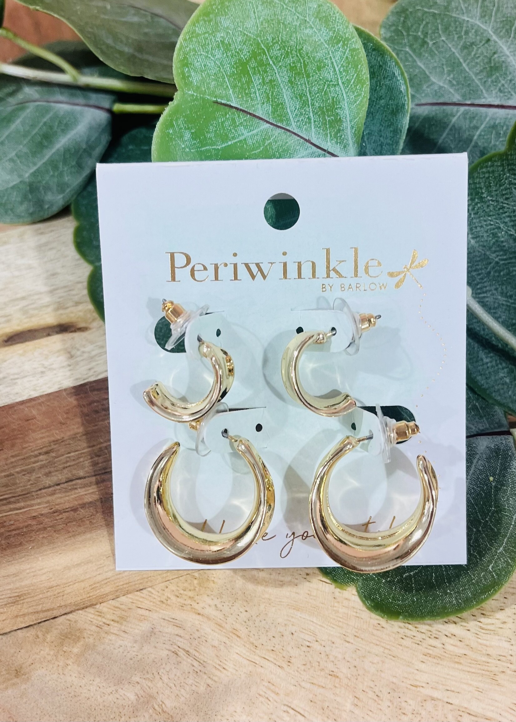 Periwinkle Gold Hoop Duo