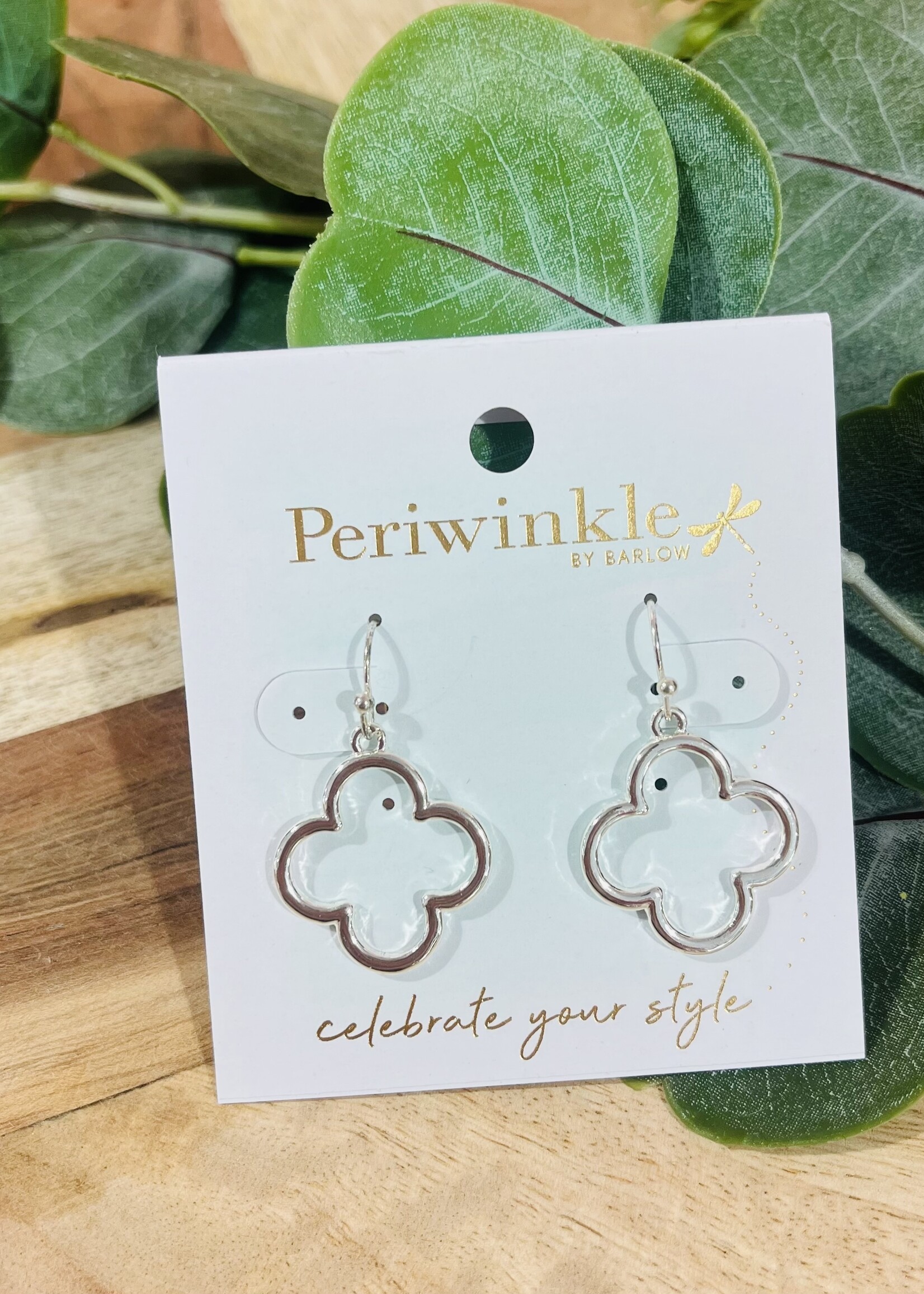 Periwinkle Silver Open Clover Earrings