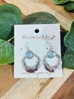 Periwinkle Aqua Dangle Hoop Earrings