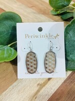 Periwinkle 2 Tone Filigree Oval Earrings