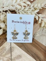 Periwinkle Crystal Angel Earrings
