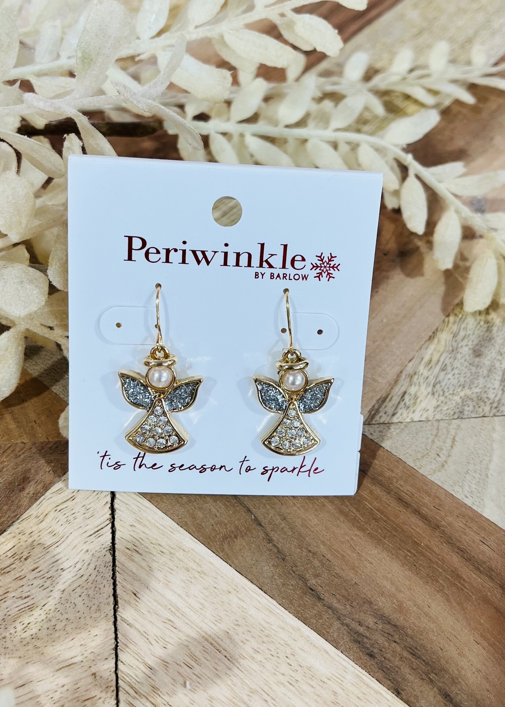 Periwinkle Crystal Angel Earrings