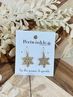 Periwinkle Gold Crystal Snowflake Earrings