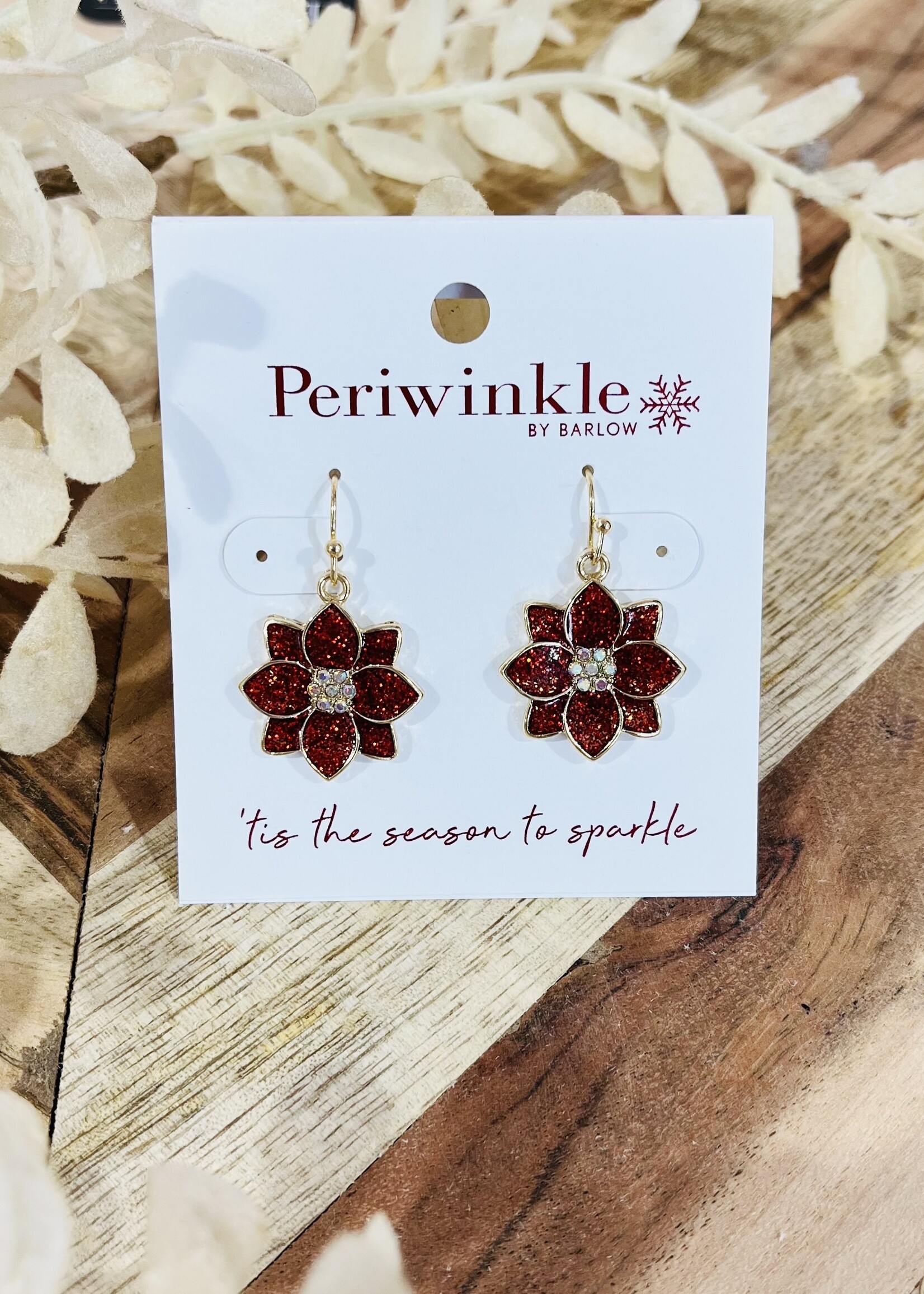 Periwinkle Poinsettia Earrings