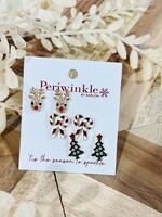 Periwinkle It’s Christmas Trio Stud Set