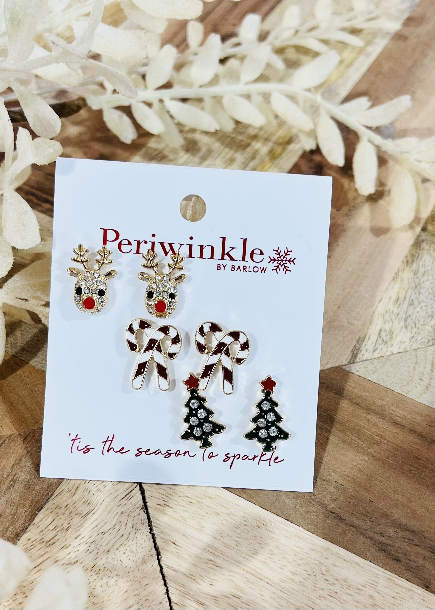 Periwinkle It’s Christmas Trio Stud Set