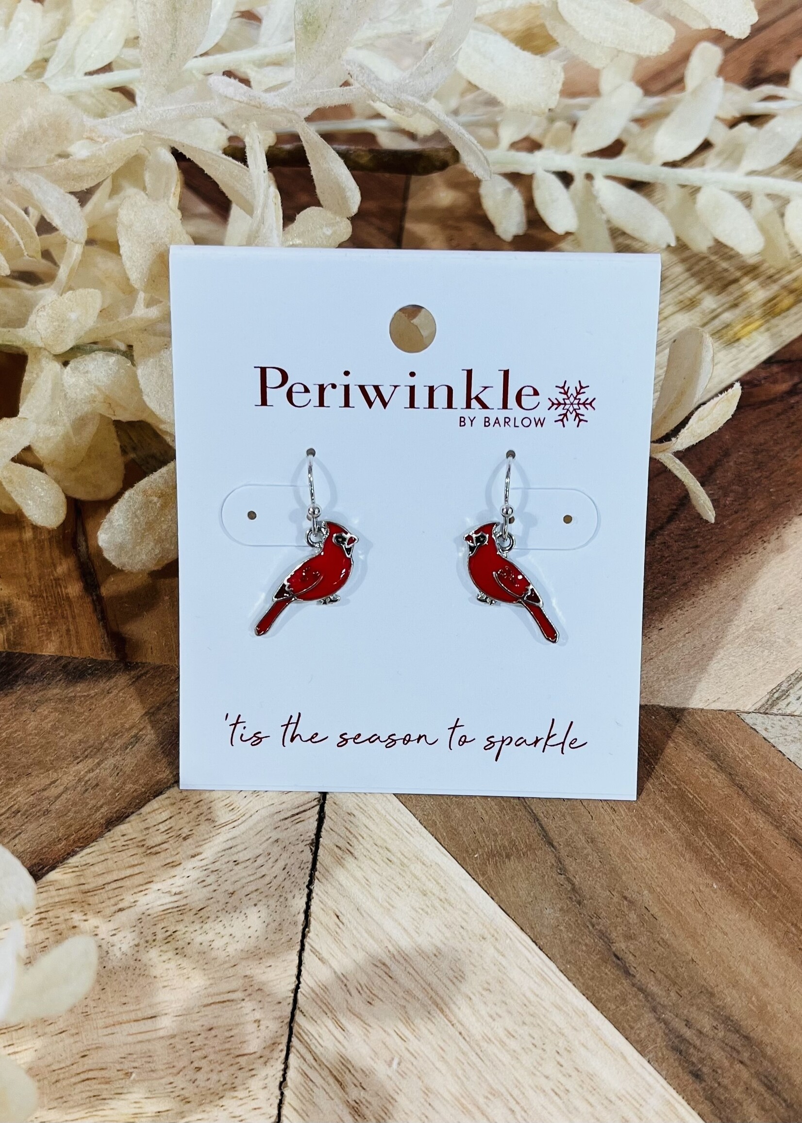Periwinkle Cardinal Dangle Earrings