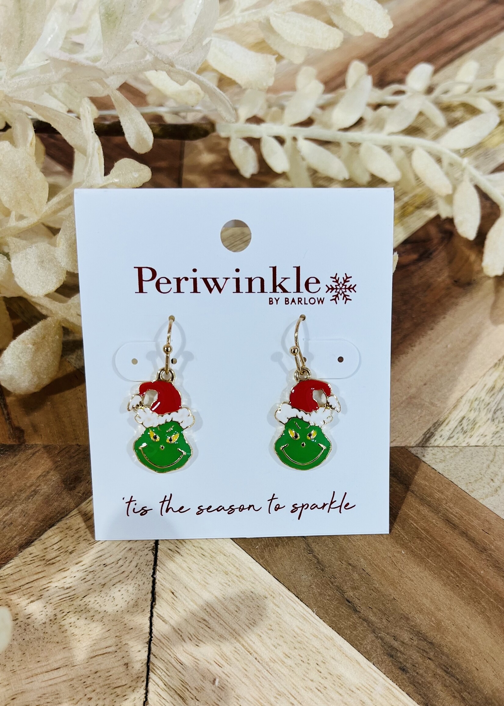 Periwinkle Enamel Grinch Earrings