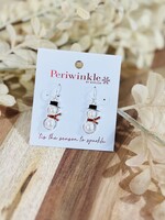 Periwinkle Pearl Snowman Earrings