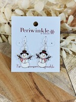 Periwinkle Moveable Snowman Earrings