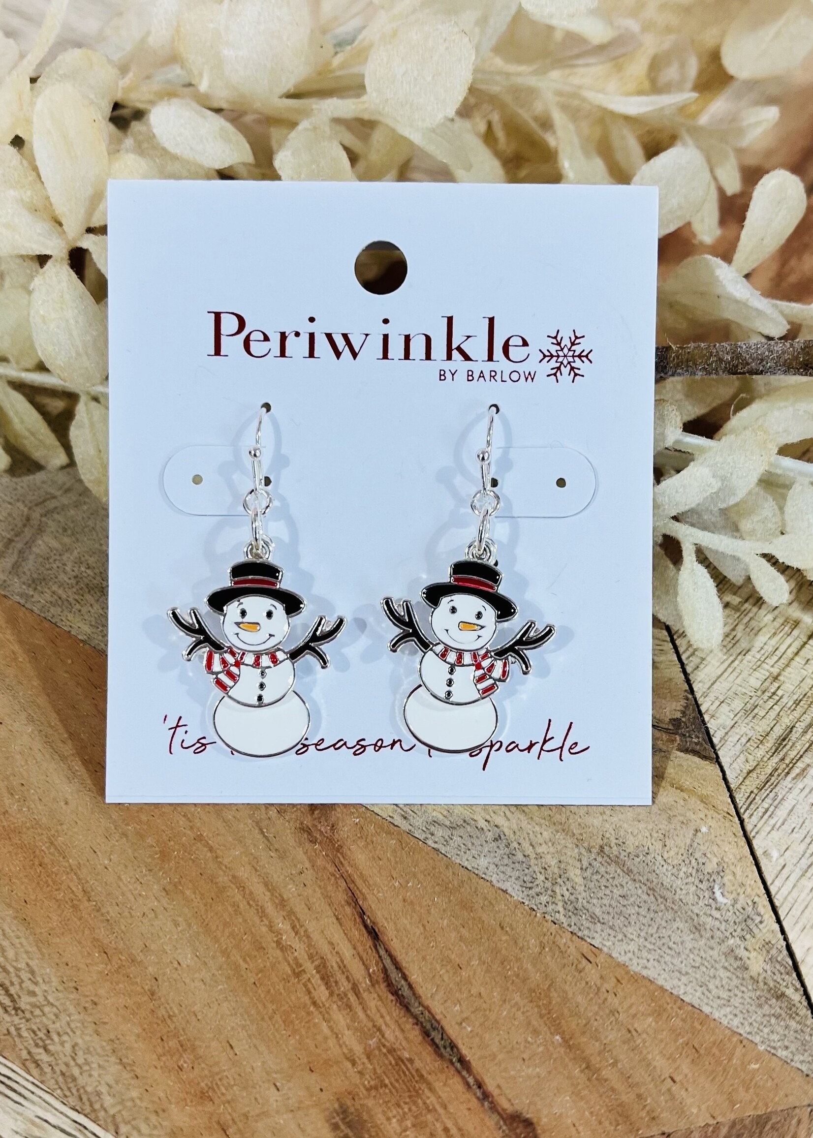 Periwinkle Moveable Snowman Earrings