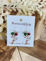 Periwinkle Jingle Candy Cane Earrings