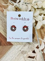 Periwinkle Christmas Wreath Stud Earrings