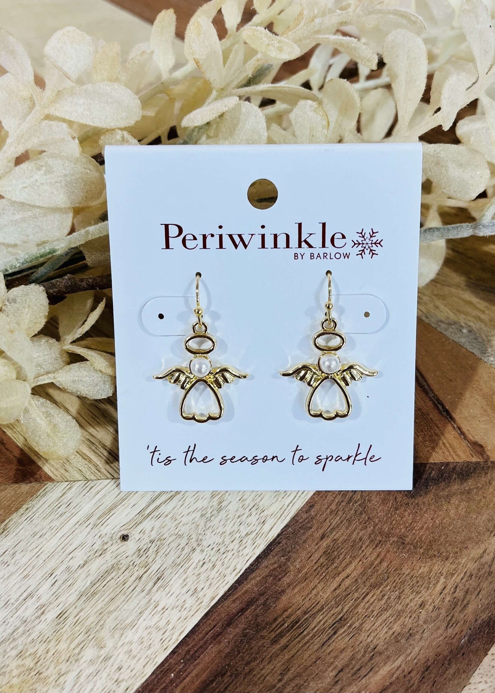 Periwinkle Gold Angel Earrings