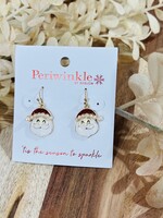 Periwinkle Santa with Pearl Cap Earrings