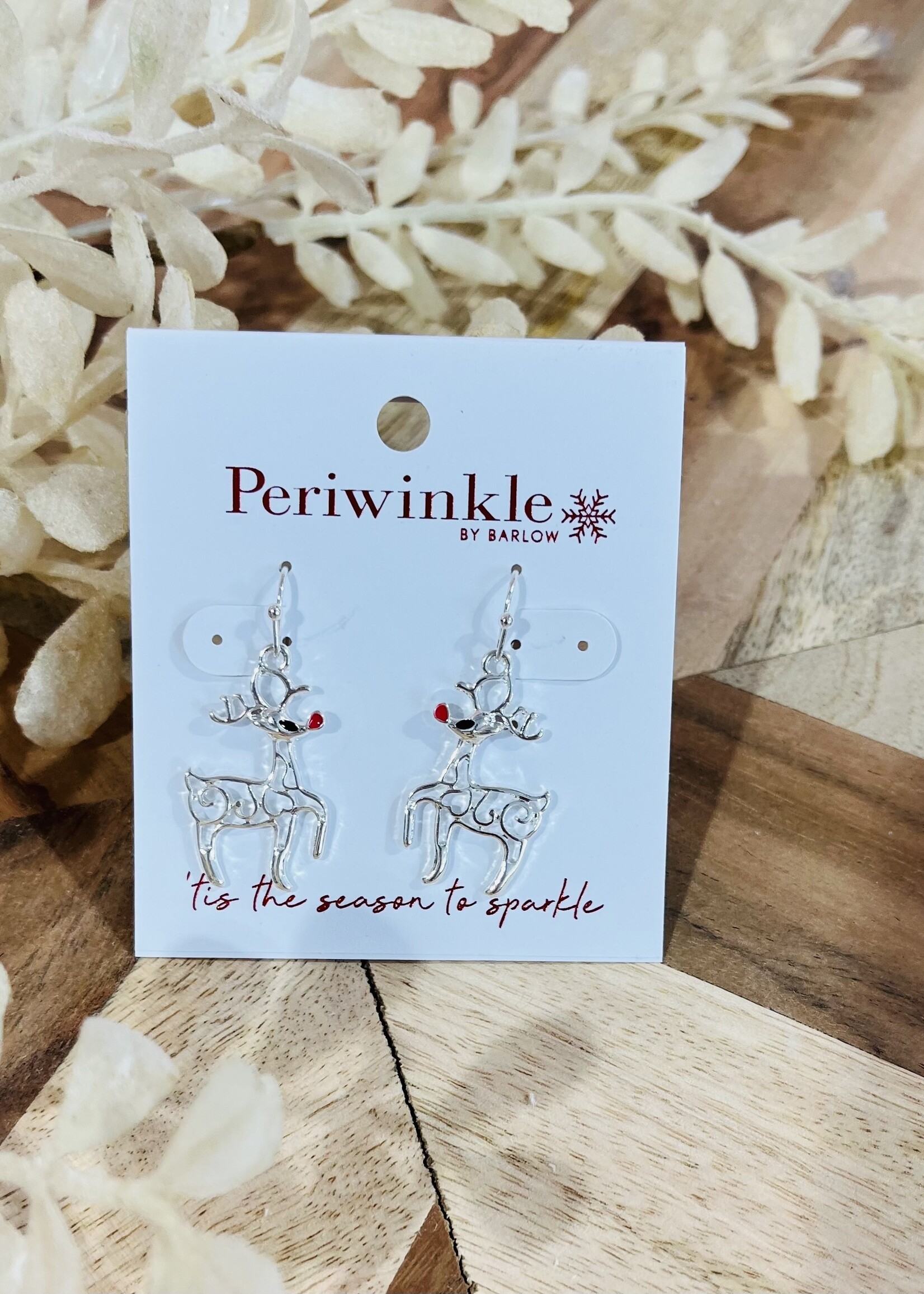 Periwinkle Prancing Rudolph Earrings