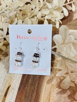 Periwinkle Snowman with Scarf Earrings