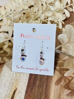 Periwinkle Crystal Snowman Earrings