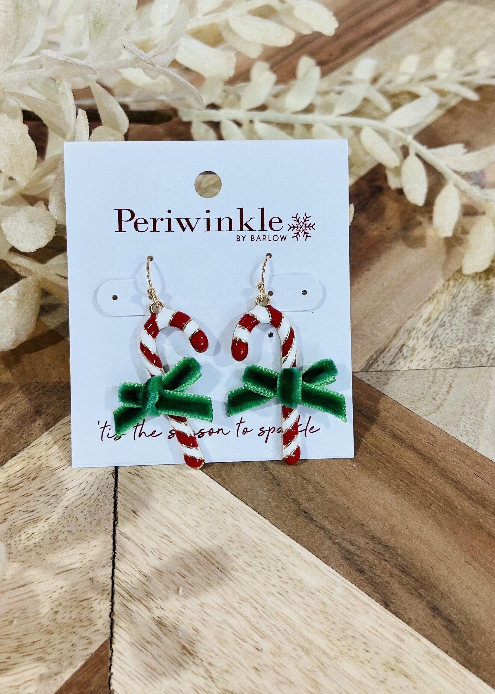 Periwinkle Candy Cane Dangle Earrings