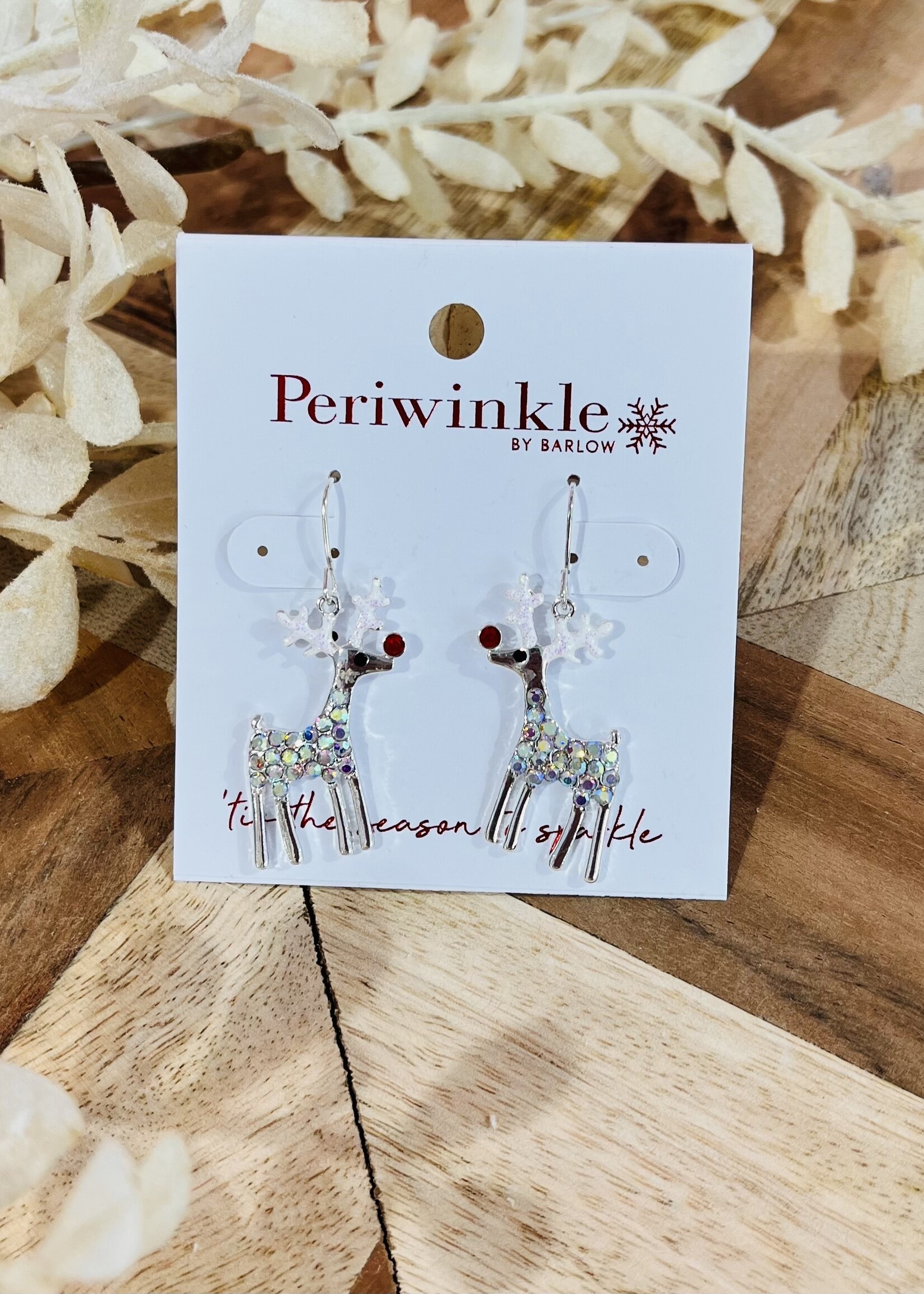 Periwinkle Shiny Rudolph Earrings