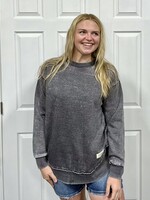 Southern Couture Comfy Round Here Pullover in Pepper