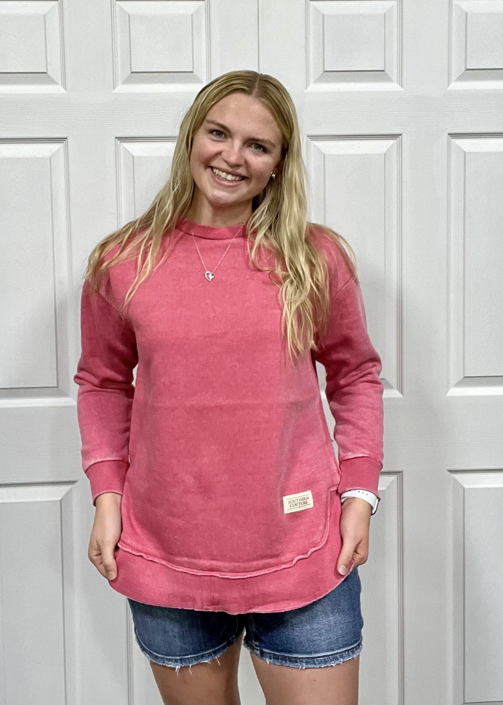 Southern Couture Comfy Round Here Pullover in Watermelon