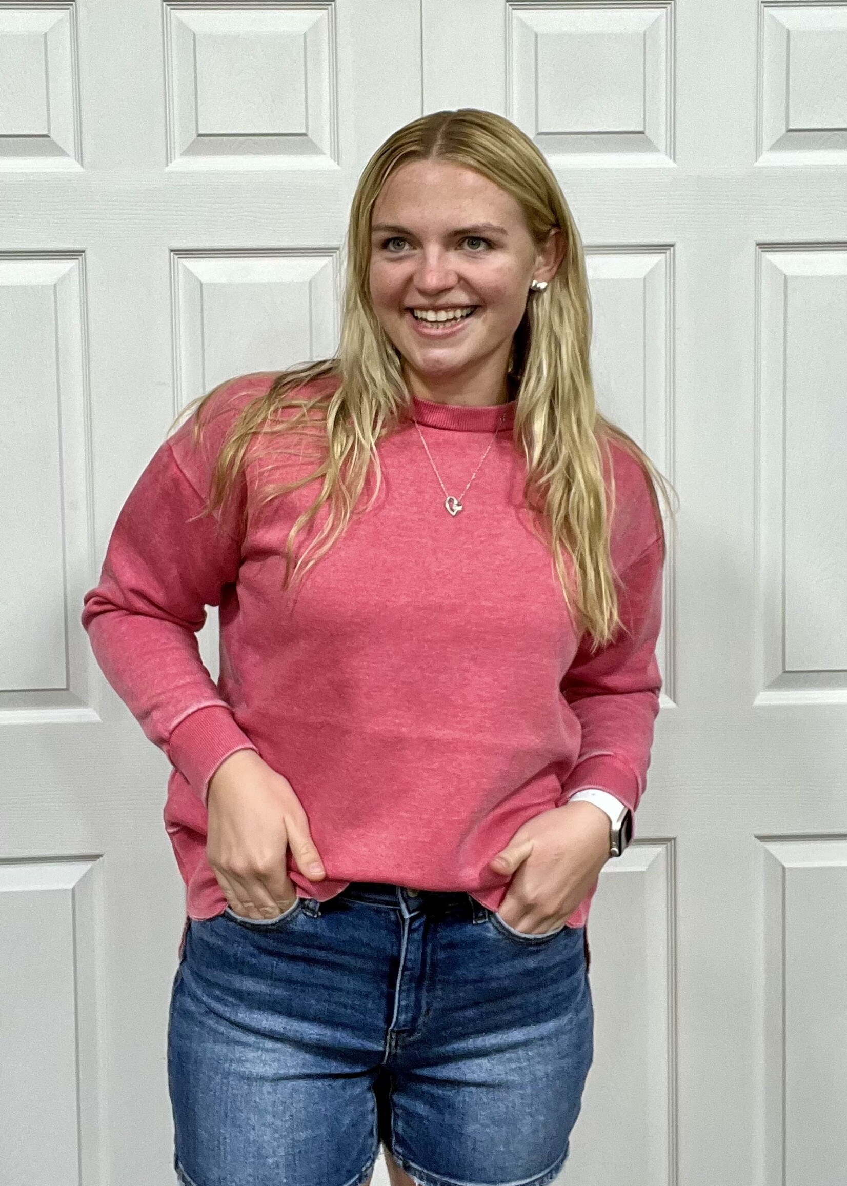 Southern Couture Comfy Round Here Pullover in Watermelon