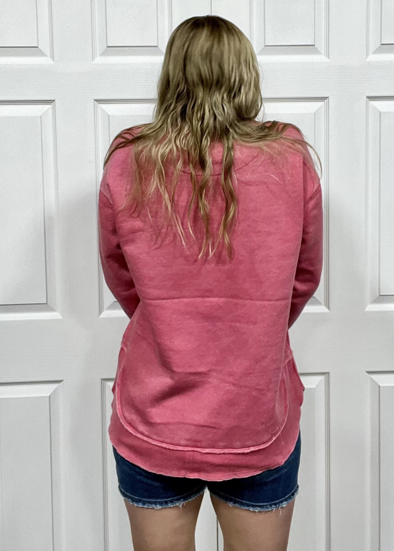 Southern Couture Comfy Round Here Pullover in Watermelon