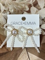 Grace+Emma Pearl Bow Earrings