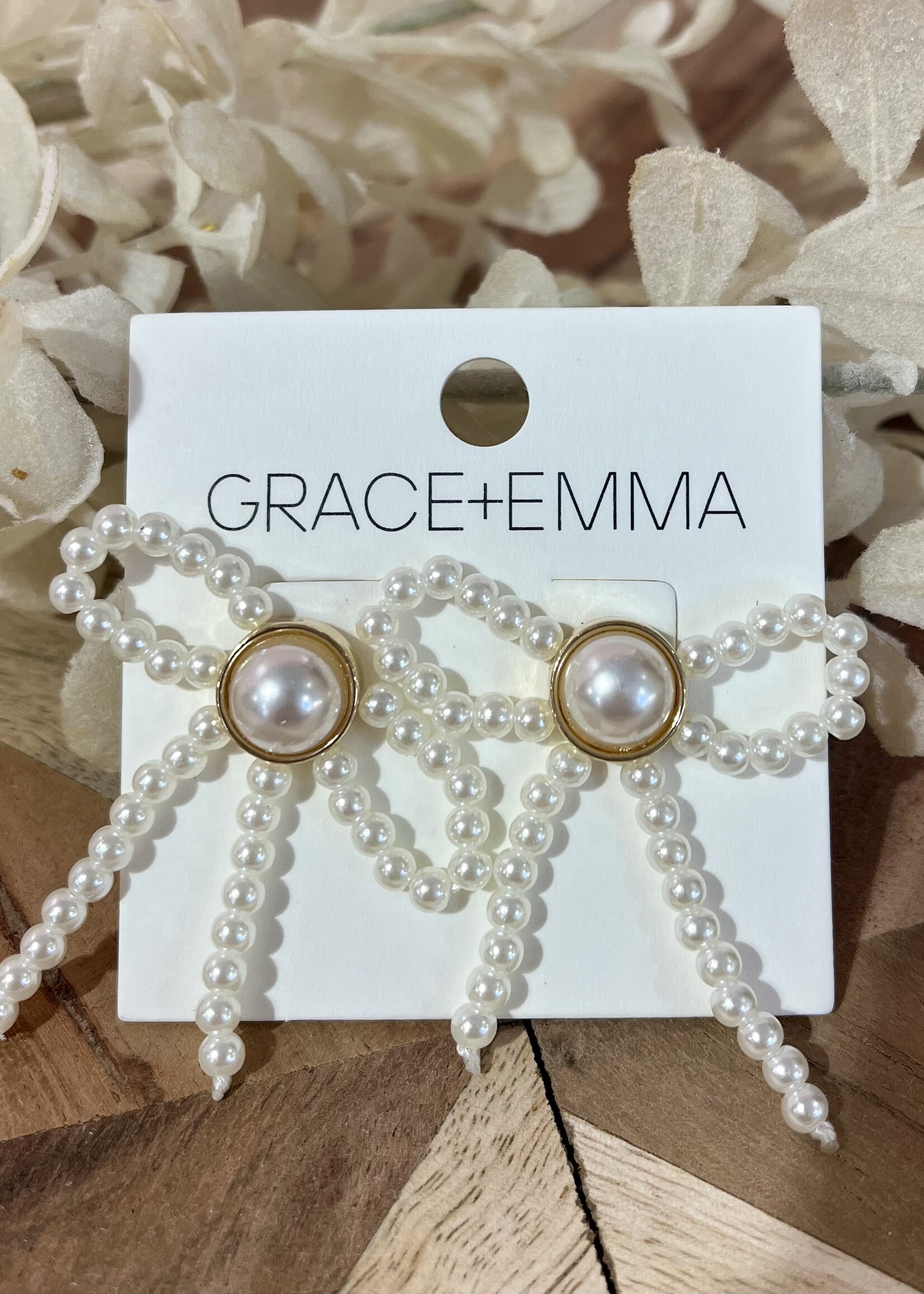 Grace+Emma Pearl Bow Earrings