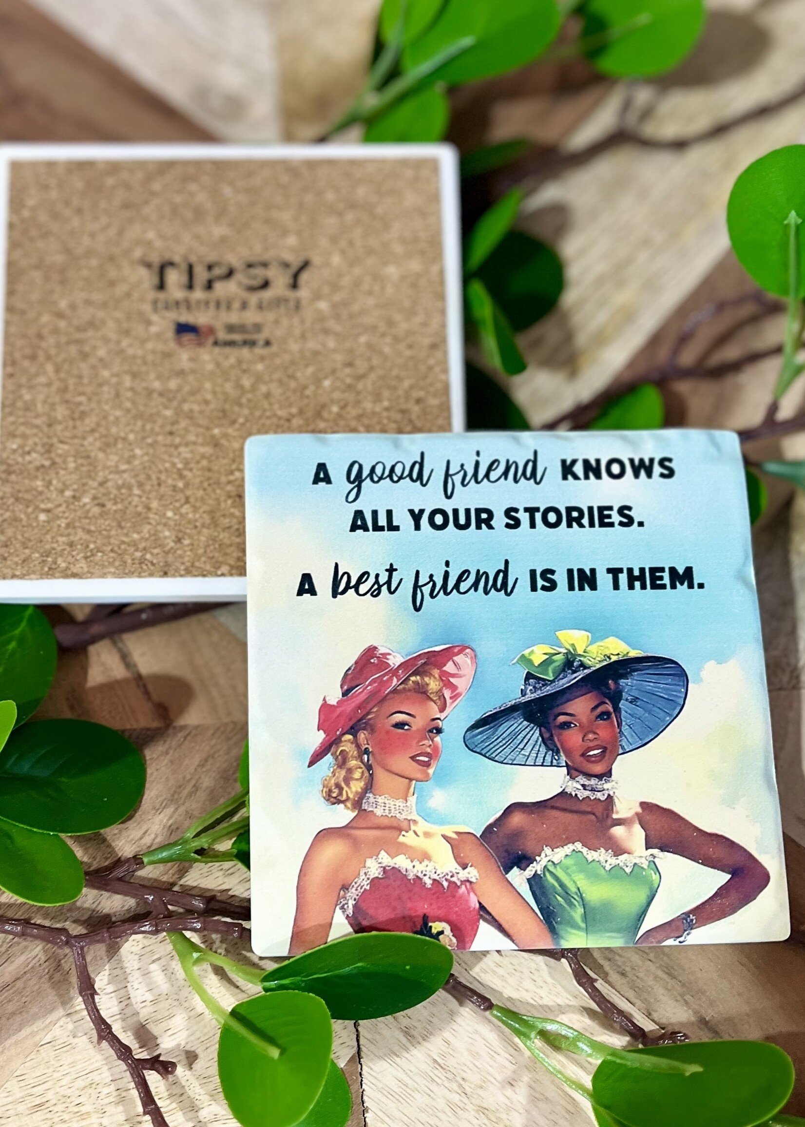 Knows All Your Stories Ceramic Coaster