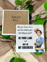 2 Places You Can Stay Ceramic Coaster