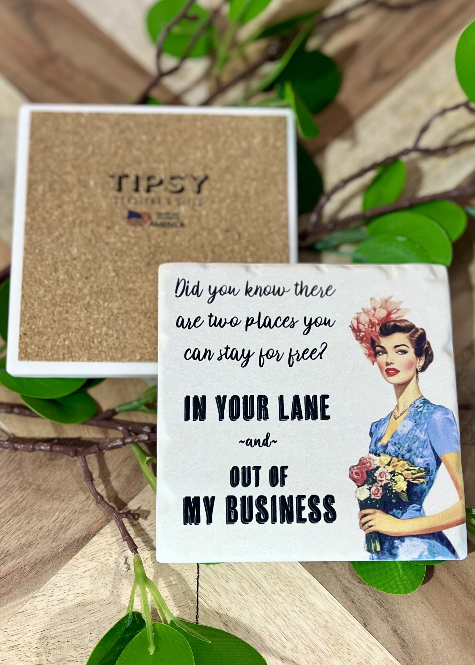 2 Places You Can Stay Ceramic Coaster