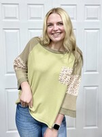 Sage & Fig Sage Patchwork Waffle Top
