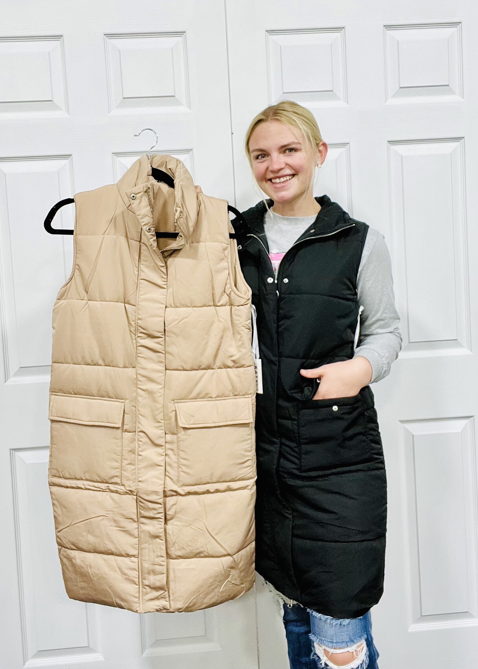 Katydid Long Puffer Vest
