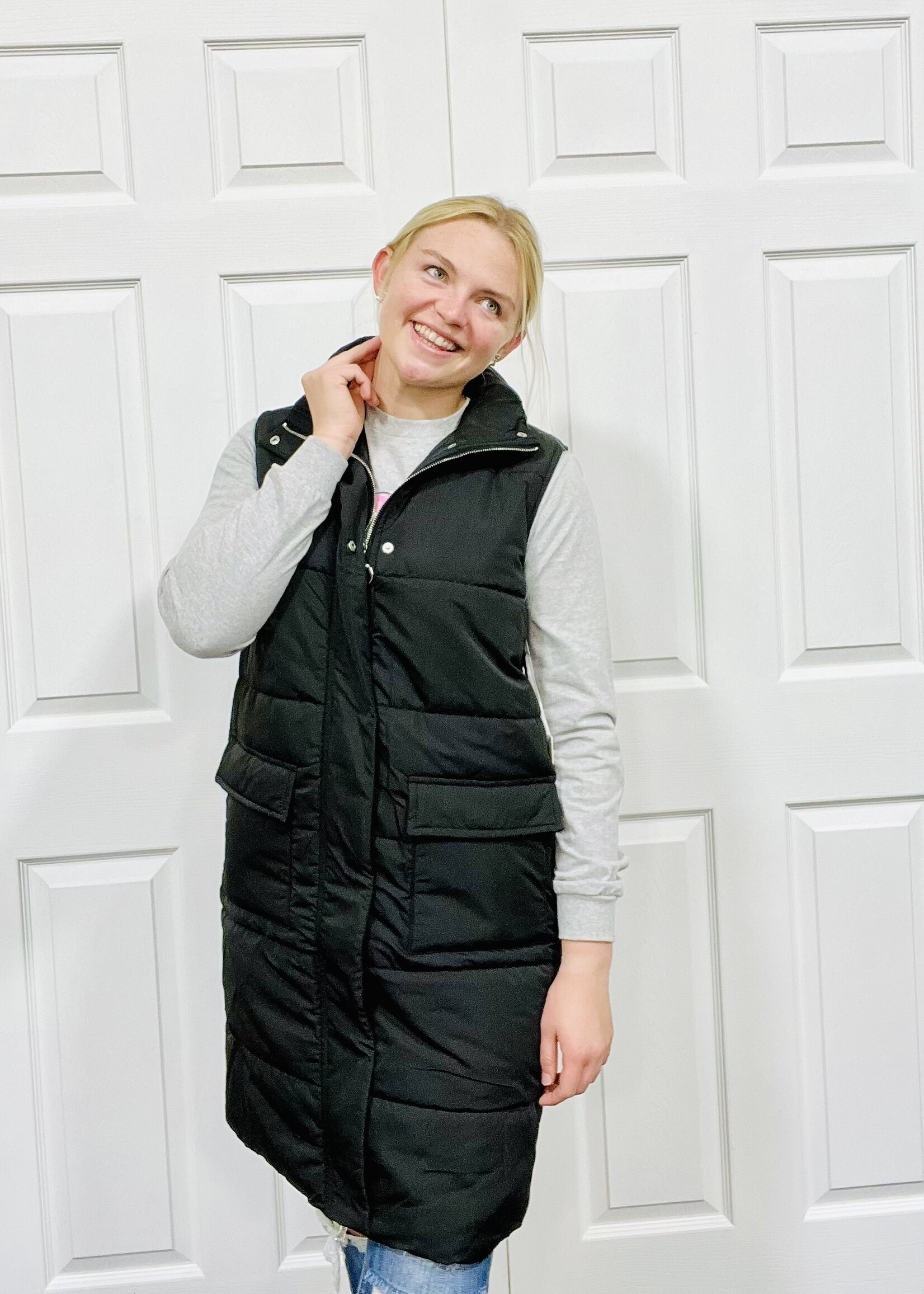 Katydid Long Puffer Vest