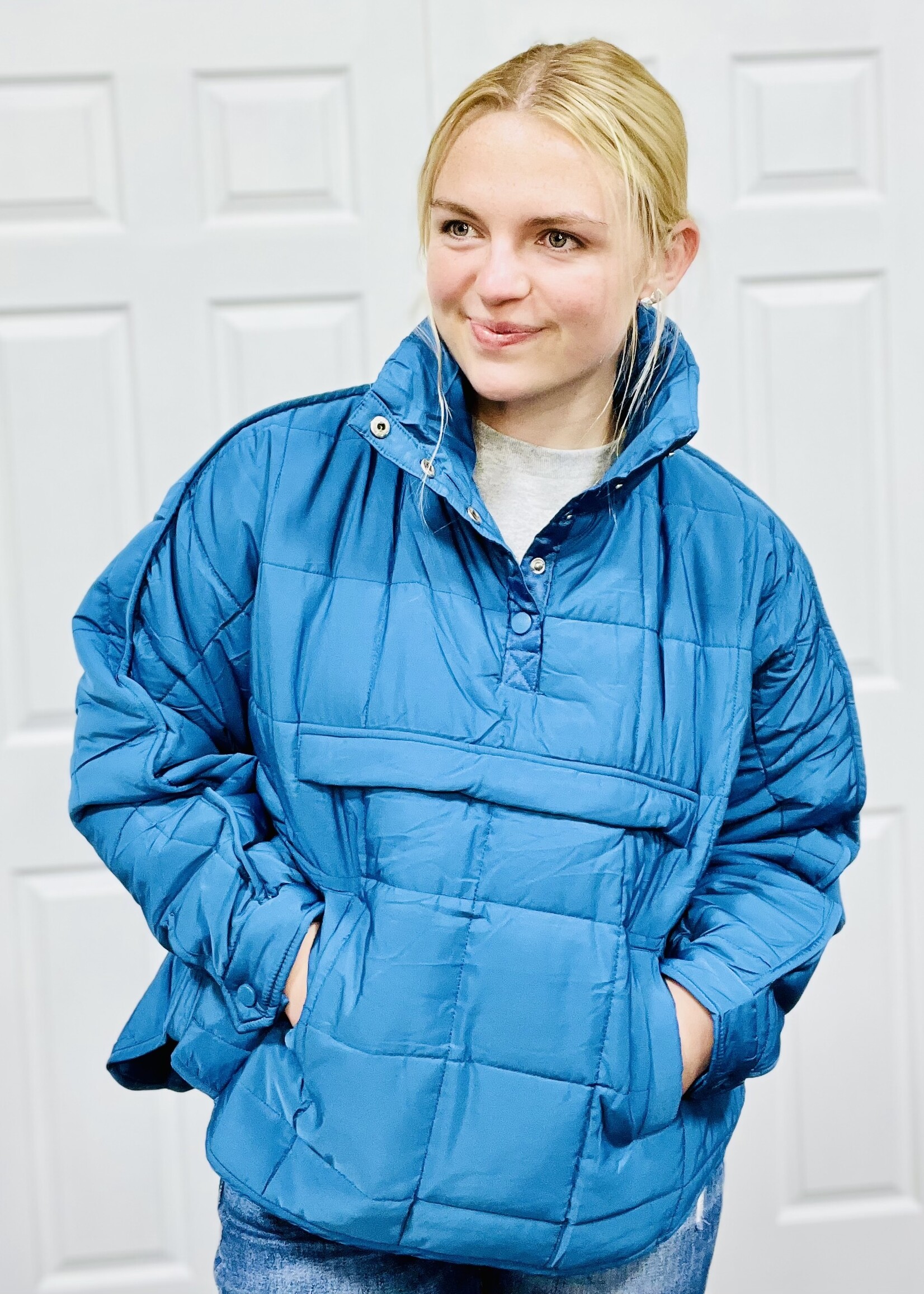 Katydid Blue Puffer Pullover