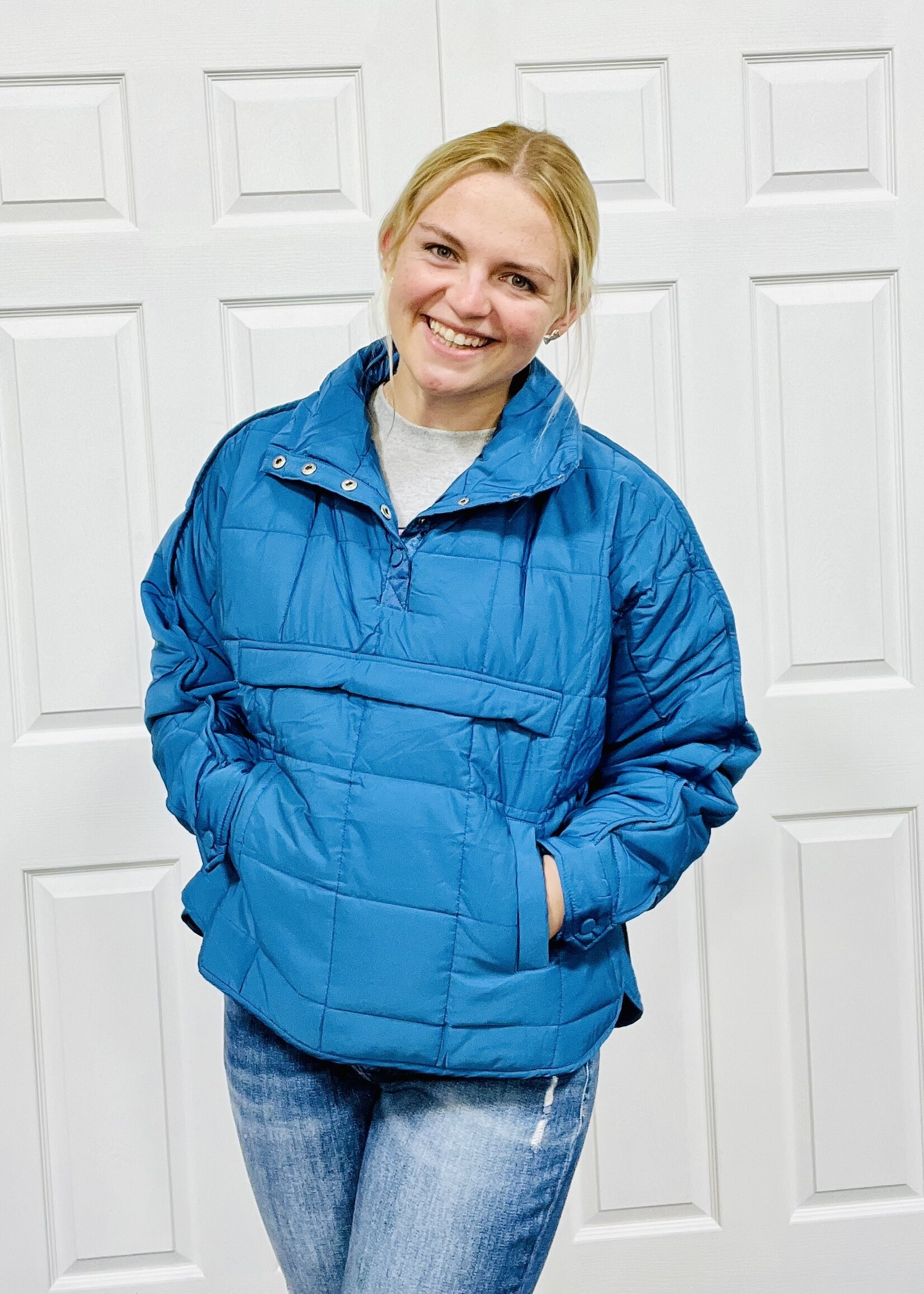 Katydid Blue Puffer Pullover
