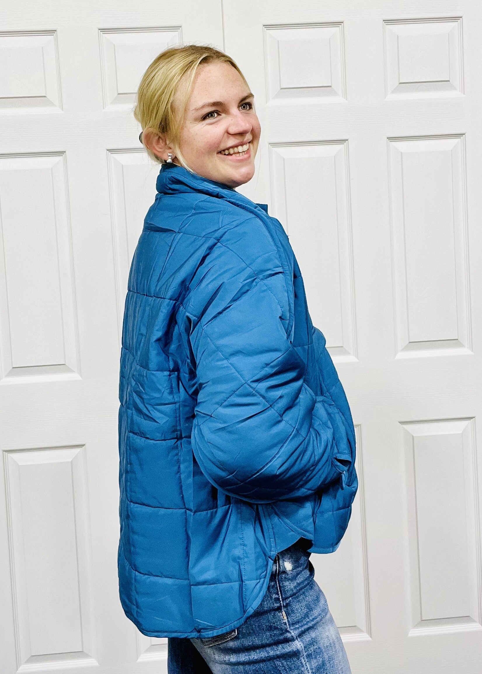 Katydid Blue Puffer Pullover