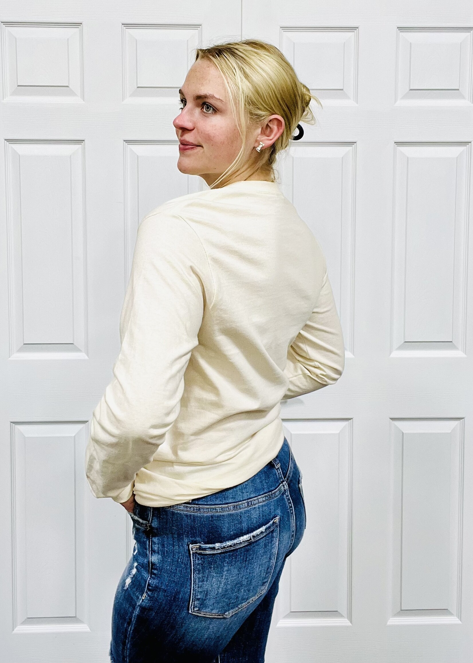 Southern Couture Come Let Us Adore Him LS Graphic Tee