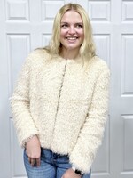 Blu Pepper Cream Faux Fur Jacket