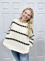 Haptics Black/Ivory Textured Sweater